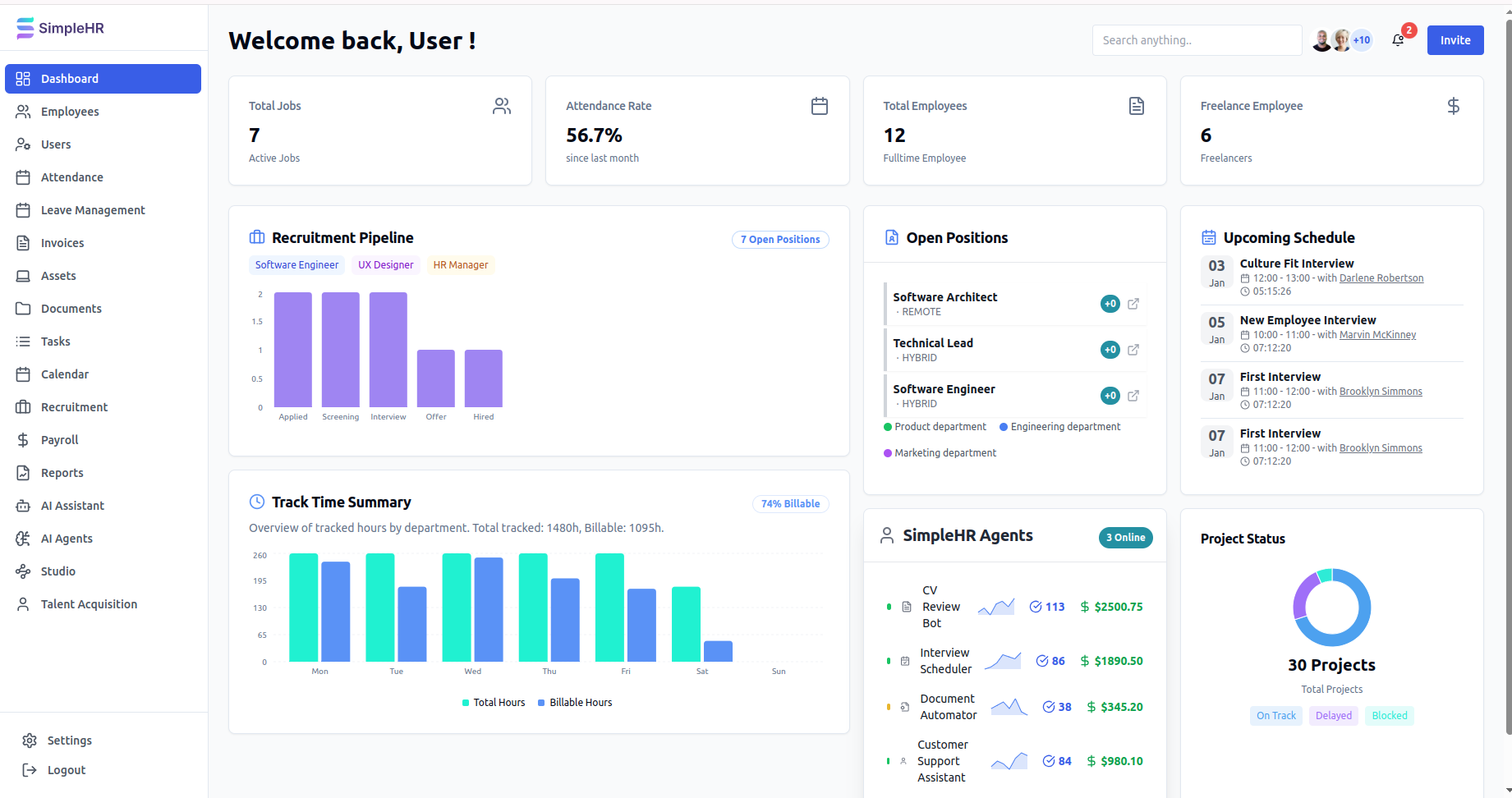 SimpleHR Dashboard